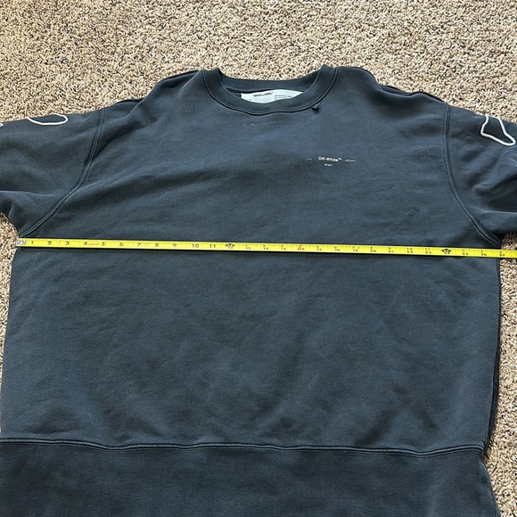 OFF-WHITE c/o Virgil Abloh "Main Label" Black Sweatshirt Men's Medium - Picture 15 of 16